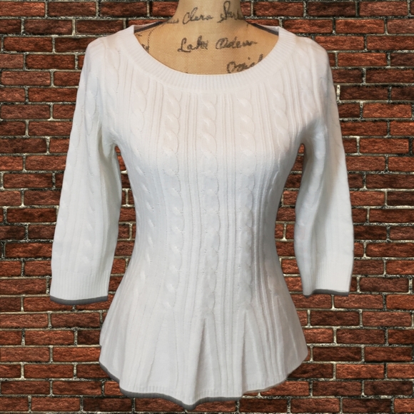 New York & Company | Sweaters | New York Co White Cable Knit Sweater ...